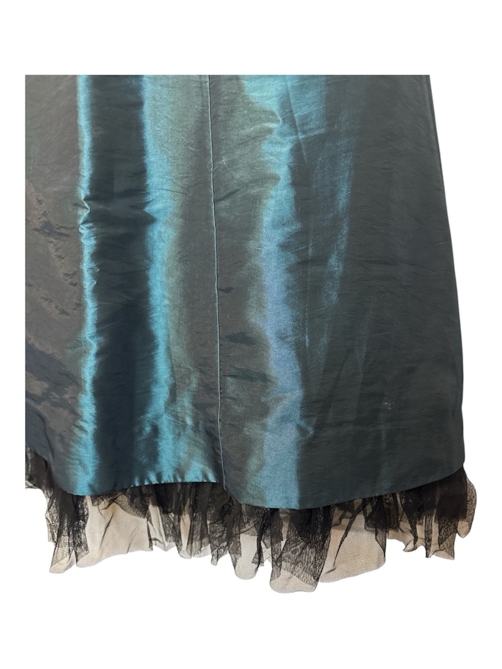 ⭐️ X:S Clothing Metallic Teal Cocktail Dress with Tulle Hem - size Small - Picture 4 of 13